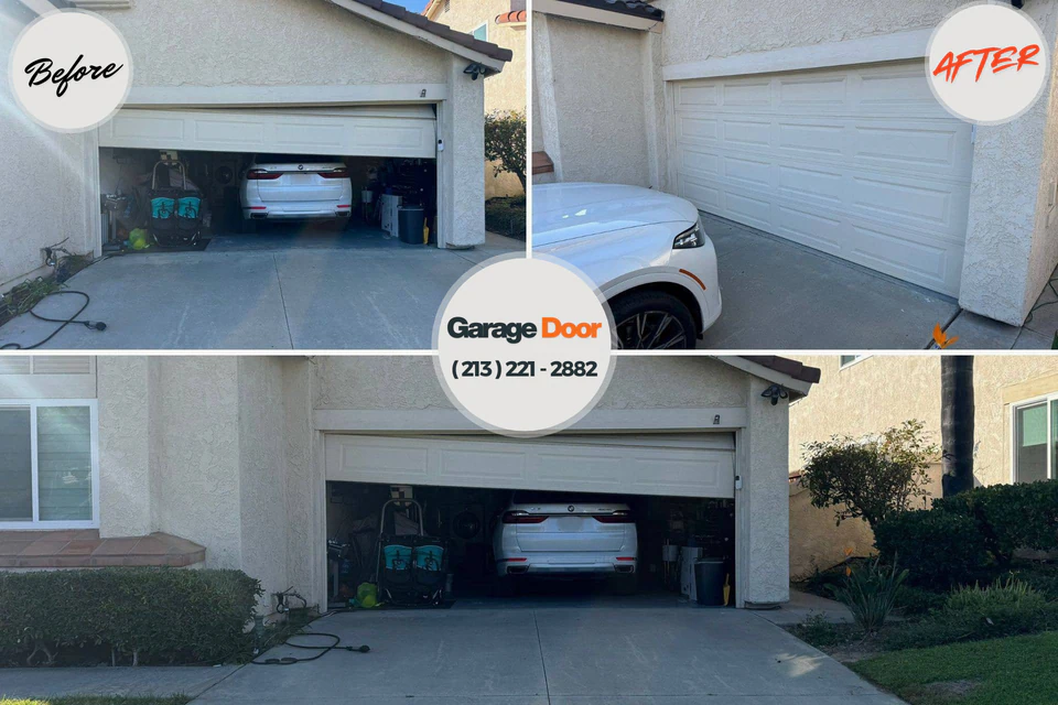 Before and after: garage door repair Big Sky, MT